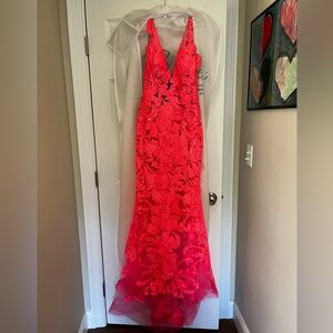 Dazzling Hot pink and lace Jovani